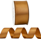 HUIHUANG Copper Satin Wired Ribbon 1-1/2 inch Copper Colored Wire Christmas - Image 7