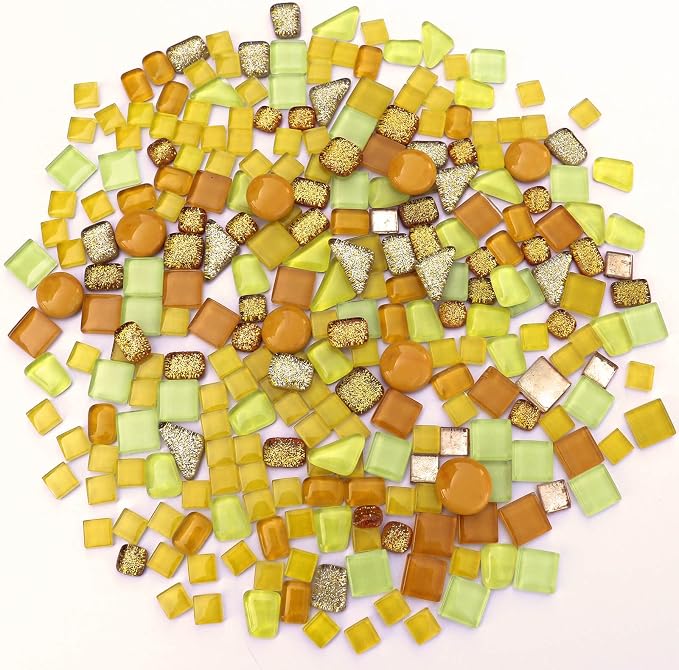 LITMIND Assorted Gold Yellow Irregular Crystal Mosaic Tiles, 9oz Value Pack - Image 3