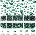TecUnite 2000 Pieces Flat Back Gems Round Crystal Rhinestones 6 Sizes - Image 2