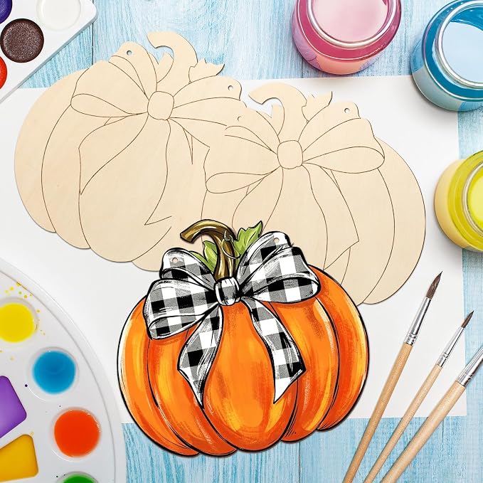 Unfinished Fall Wreaths Wood Crafts to Paint Set of 3, Unfinished Wood Cutouts - Image 7