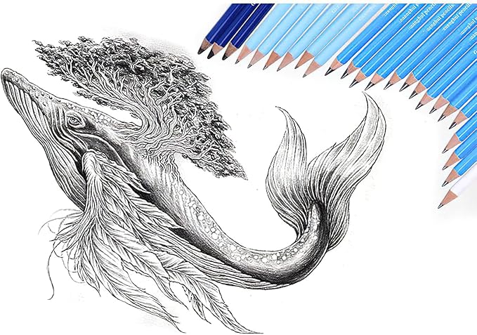 YYMIYU 24 Drawing Pencils Set, Art Sketching Pencils Charcoal Set 14B, & Soft - Image 6