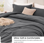 Love's cabin Dark Grey Full Comforter Set, 3-Piece Prewashed Bed Set - Image 4