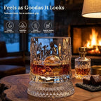 Rotating Whiskey Glass with Large Ice Ball Mold, Single Spinning Crystal - Image 9
