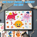 48 Sheets Create Funny Ocean Animals Stickers, Make a Face Stickers - Image 6