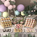 4 Set Wooden Tiered Risers Display Stands - Image 2