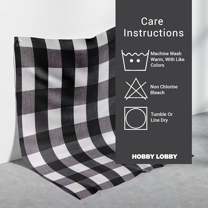 Hobby Lobby Black & White Gingham Fabric, 2 Yards | Precut Fabric - Image 4