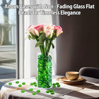 Green Glass Marbles, 0.97 LB Transparent and Smooth Flat Glass Beads - Image 2