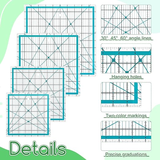 10 Pieces Quilting Rulers Templates - Image 3
