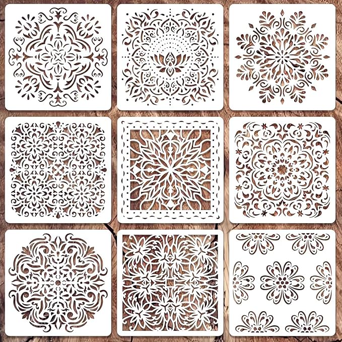 Mandala Stencils for Painting on Wood Wall Floor Furniture Tile Fabric by Felixcraft-DIYDreamscape