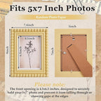 1 Pack 5 x 7 Picture Frame, Wood Beaded Boho Photo Frame, Vintage Photo Display - Image 2