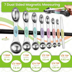 Spring Chef Magnetic Measuring Cups & Spoons Set of 15, Pastel | Stackable - Image 8