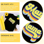 Tintnut Yellow Puff Heat Transfer Vinyl Roll, easy cut & weed, stretch washable - Image 5