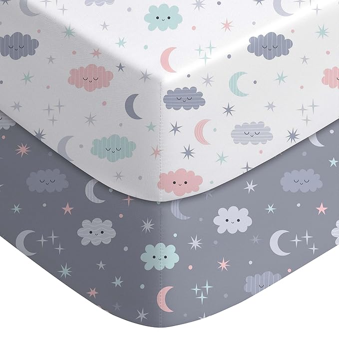 Yoofoss Baby Crib Sheets for Boys Girls, Fitted Crib Sheet 2 Pack for Standard by YOOFOSS