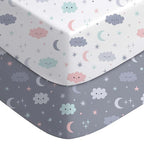Yoofoss Pack and Play Sheets Fitted, Mini Crib Sheets 2-Pack by YOOFOSS