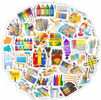 BulbaCraft 100Pcs Art Stickers, Crayon Stickers, Paint Laptop Decals, Painting by BulbaCraft