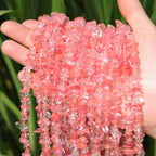 400Pcs 5-8mm Watermelon Red Irregular Glass Chip Beads | 1mm Pre-Drilled Smooth - Image 2