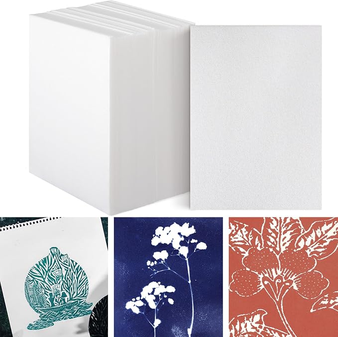 Pushglossy 60 Pcs Foam Printing Plates White Foam Sheets Craft Foam Sheet White by Pushglossy