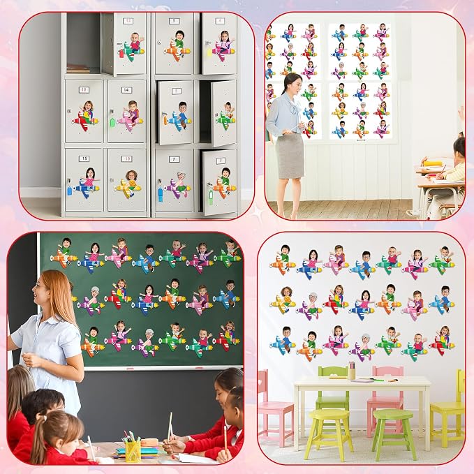 gisgfim 80Pcs Crayon Cutouts Back to School Decoration Bulletin Board Colorful - Image 6