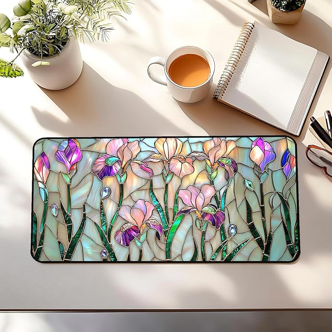 Colorful Flower Desk Mat Mouse Pad XXL, Plant Extended Large Game Mouse Pads - Image 3