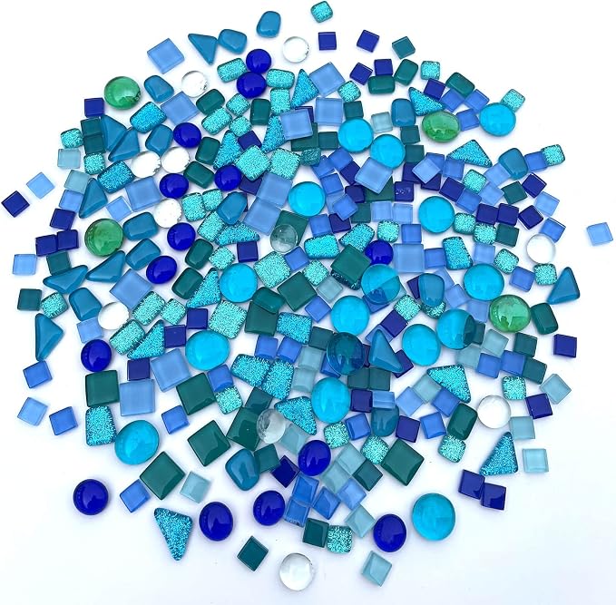 LITMIND Assorted Blue Irregular Crystal Mosaic Tiles, 9oz Value Pack - Image 3