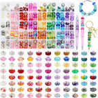 240 Pcs Large Hole Beads, Funtopia 40 Grids Rainbow European Beads - Image 7