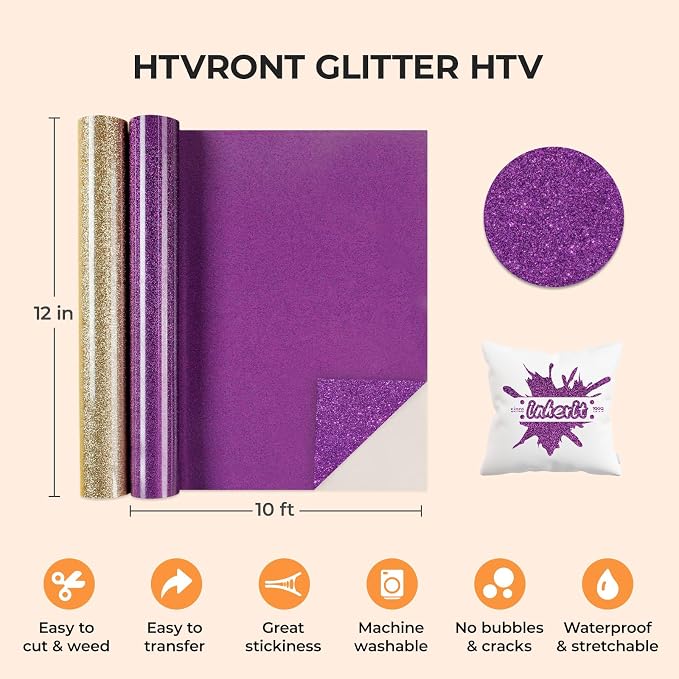 HTVRONT Glitter HTV, Glitter Heat Transfer Vinyl - Image 4