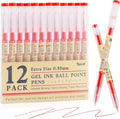 Japanese Style Red Gel Ink Pens, 0.35mm Extra Fine Point, No Smudge Quick Drying by RIANCY