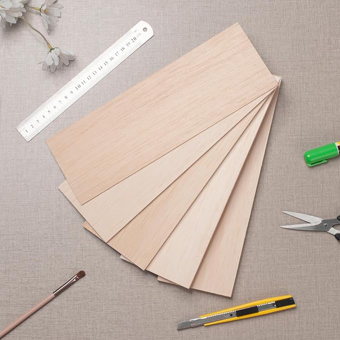 Balsa Wood Sheets in 5 Thickness, Unfinished Wooden Boards Lumber - Image 2