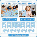 Blue Composition Bulletin Board Roll Non-Woven Fabric Poster 16in X 20ft | Back - Image 5