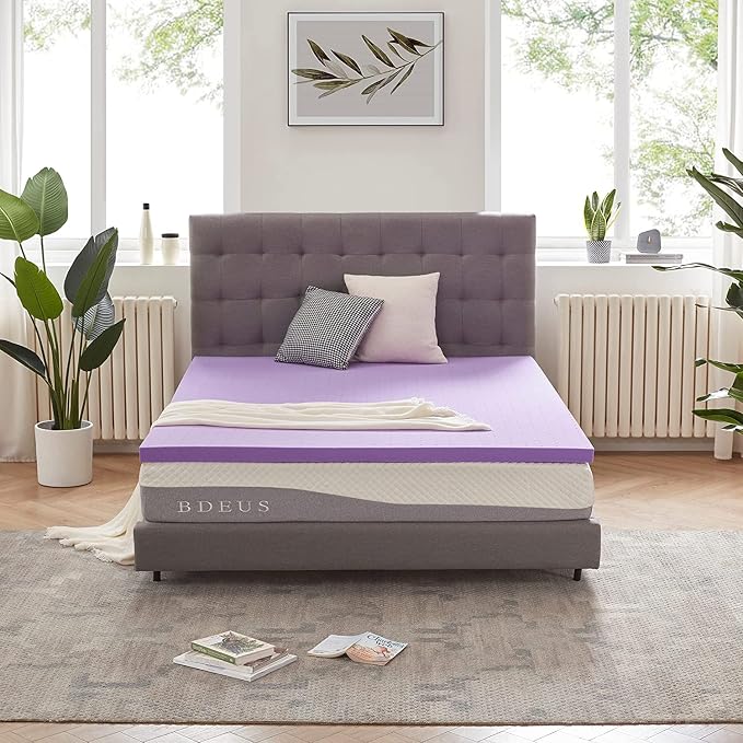 SINWEEK 1.5 Inch Gel Memory Foam Mattress Topper Ventilated Soft Pressure by SINWEEK