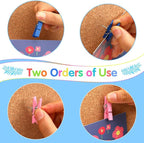 SANNIX 100Pcs Wooden Push Pin Clips, Bright Wooden Clips - Image 4