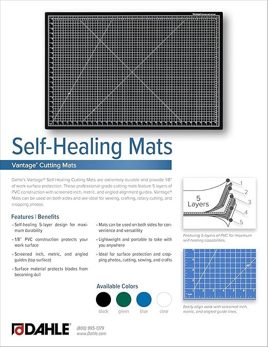 Dahle Vantage 10674 Premium Self-Healing Cutting Mat, 1/2" Grid, 5 Layers - Image 5