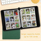 GERMUN 3 Ring 9 Pocket Zipper Card Binder, 720 Double Sided Standard PU Trading - Image 8