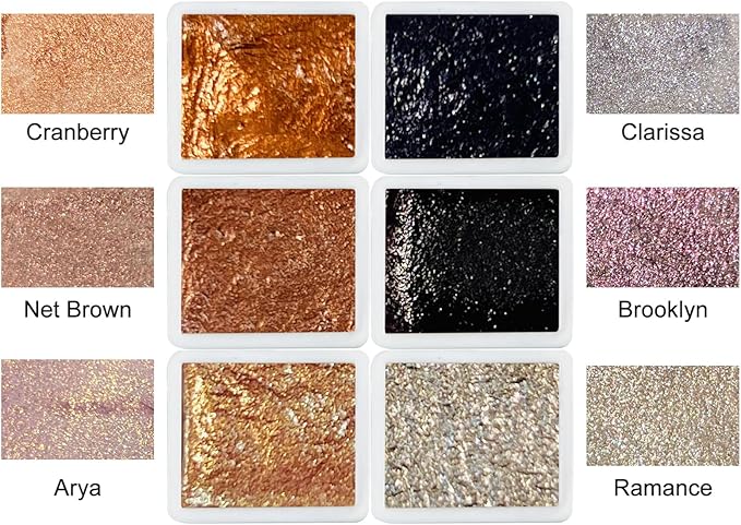 Handmade Shimmer Metallic Watercolor Paint Calligraphy Ink Shimmery Diamond - Image 2