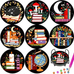 TDOOW Diamond Art Painting Coasters 8 Pcs Colorful Book Diamond Art Coasters by TDOOW