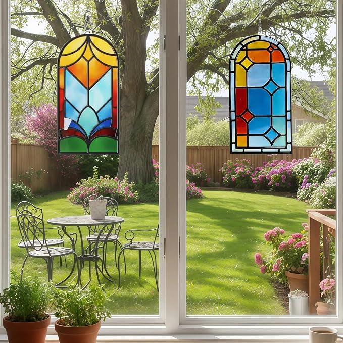3-Pack DIY Suncatcher Blanks for Adults, Arch Acrylic Stained Glass Window Art - Image 8