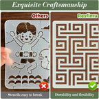 Texture Stencils for Crafts Reusable 16Pcs Stencils | DIY Art Painting Stencil - Image 3