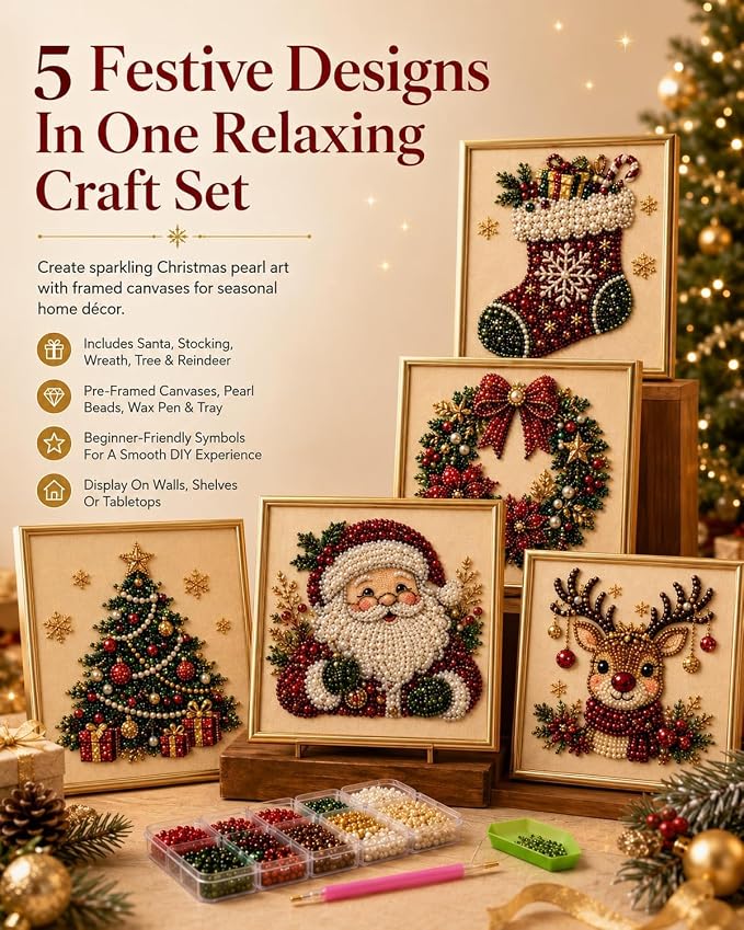 DIY Christmas Pearl Diamond Painting Art Kit - Image 7