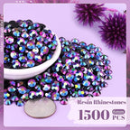 1500PCS 6mm Resin Jelly Rhinestones in Bulk, Bedazzling Flatback Crystals - Image 2