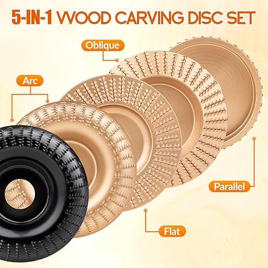 Beaiguna 5PCS Wood Carving Disc, 4IN and 4 1/2IN Angle Grinder Polishing Pad - Image 4