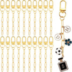 20pcs Gold Keychain Making Kit, Key Ring Swivel Snap Hook Chains, Alloy by Unknown