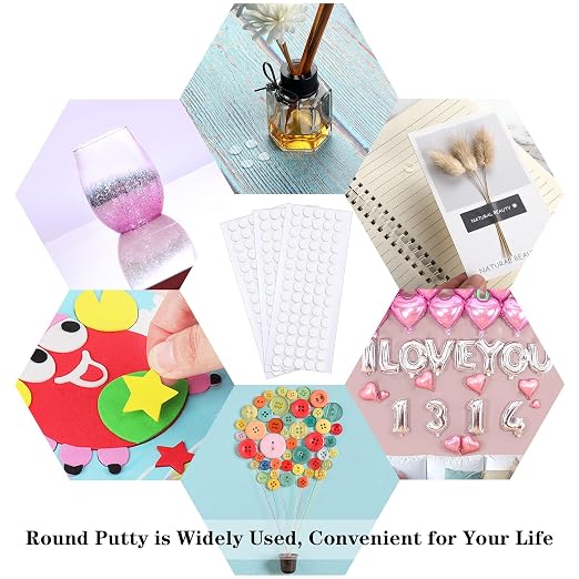 JANYUN 225 Pieces Double Sided Sticky Dot Stickers Removable Round Putty Clear - Image 7