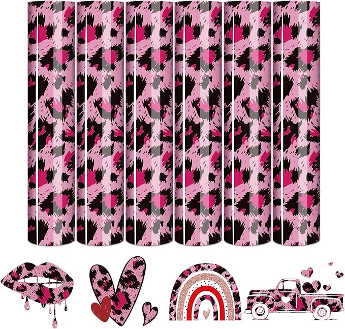 Tintnut Pink Leopard Heat Transfer Vinyl, easy cut & weed, stretch washable by Tintnut
