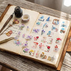 Pengxiaomei 210 Pieces Flower Stickers, Scrapbooking Stickers Self-Adhesive - Image 5