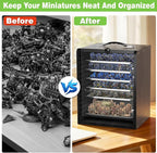 Miniature Storage Case for Collectibles Miniatures, Wooden Display Cases - Image 8