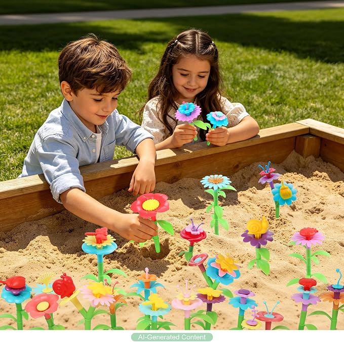 IQKidz Toddler Toys for Girls 2-4 Years Old, Flower Garden Building - Image 3