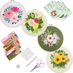 Bonroy 4 Sets Embroidery Set for Beginners, Art Craft, Easy Sewing Embroidery by Bonroy