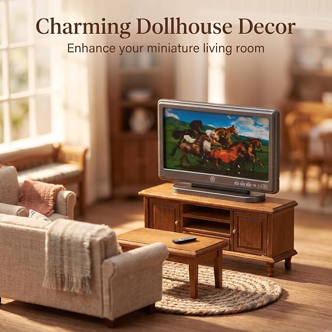 1:12 Scale Miniature TV Set, Tiny Television Dollhouse Furniture Accessories - Image 9