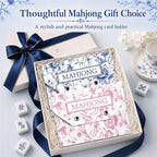 Leather Mahjong Card Clutch Holder Pouch Chinoiserie Floral Mahjong Card Sleeve - Image 7