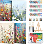 4 Pack Framed Paint by Numbers Kit by Yezavesu